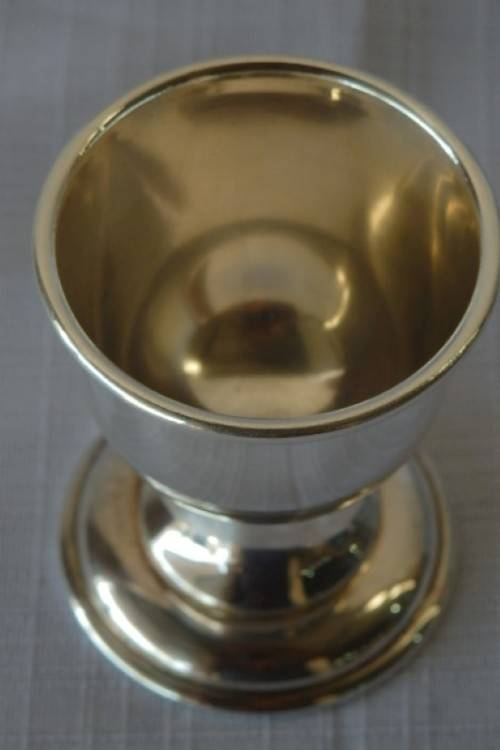 An exquisite vintage (c1950's) ''Angora'' silver plated "breakfast" egg serving set in its box