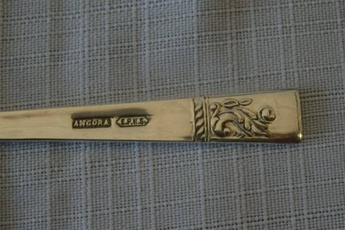 An exquisite vintage (c1950's) ''Angora'' silver plated "breakfast" egg serving set in its box