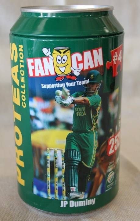 An awesome limited edition Proteas Fan Can jigsaw puzzle of JP Duminy in good condition RS17Sale