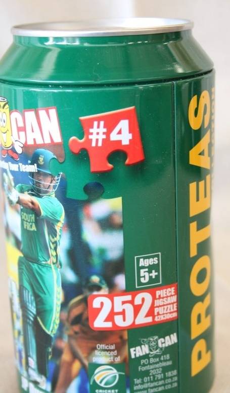 An awesome limited edition Proteas Fan Can jigsaw puzzle of JP Duminy in good condition RS17Sale