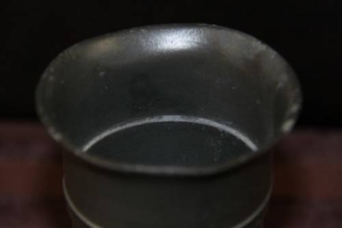 An amazing antique (c1933) rare engraved pewter vase in wonderful condition