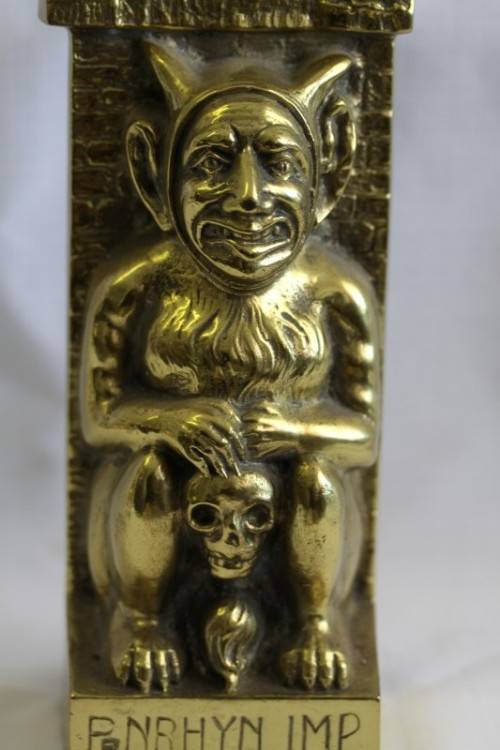 An extremely rare antique (c1890) "William Tonks & Sons" cast brass "Penrhyn Imp" door stopper