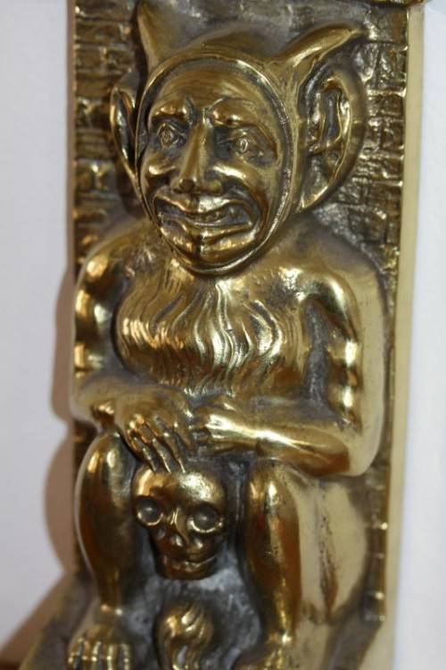 An extremely rare antique (c1890) "William Tonks & Sons" cast brass "Penrhyn Imp" door stopper