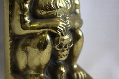 An extremely rare antique (c1890) "William Tonks & Sons" cast brass "Penrhyn Imp" door stopper