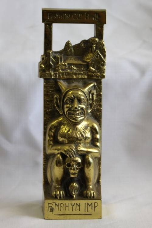 An extremely rare antique (c1890) "William Tonks & Sons" cast brass "Penrhyn Imp" door stopper