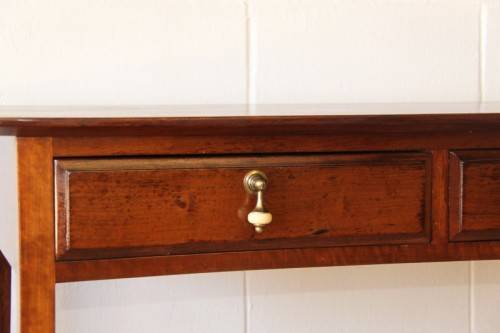 Spectacular teak buffet console/hall table with three spacious drawers in remarkable condition