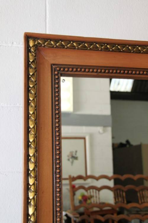 A spectacular X-large yellow wood Cheval mirror with gold gild carved & beading detailing - WOW!!!