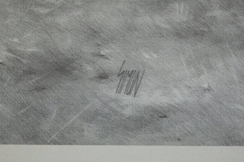 A signed limited edition print (no. 224/ 250) of a 1958 Plymouth Belve by Dean Scott Simon RS17