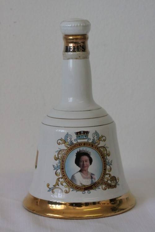 A rare "Bells Blended Scotch Whisky" Queen Elizabeth's 60th birthday commemorative decanter