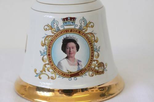 A rare "Bells Blended Scotch Whisky" Queen Elizabeth's 60th birthday commemorative decanter