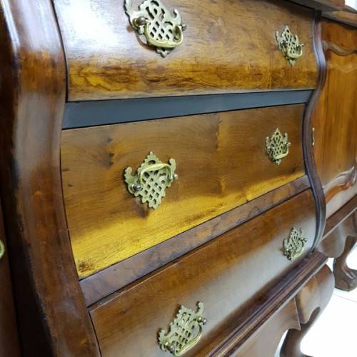 A spectacular solid Stinkwood "gabled" display Buffet Server with cutlery drawers & cupboards