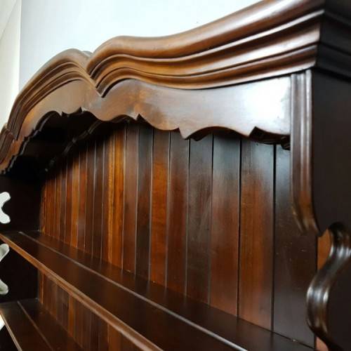 A spectacular solid Stinkwood "gabled" display Buffet Server with cutlery drawers & cupboards