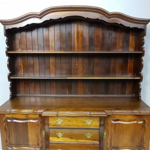 A spectacular solid Stinkwood "gabled" display Buffet Server with cutlery drawers & cupboards