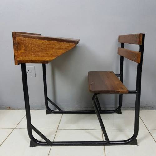 An awesome vintage/ antique? solid teak school desk in wonderful condition