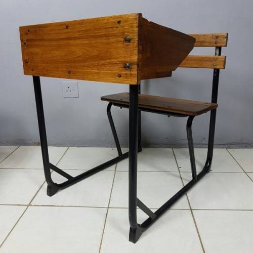An awesome vintage/ antique? solid teak school desk in wonderful condition