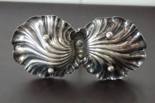 An incredible antique Art Nouveau silver plated double-dish entree server w/ twined grapevine detail