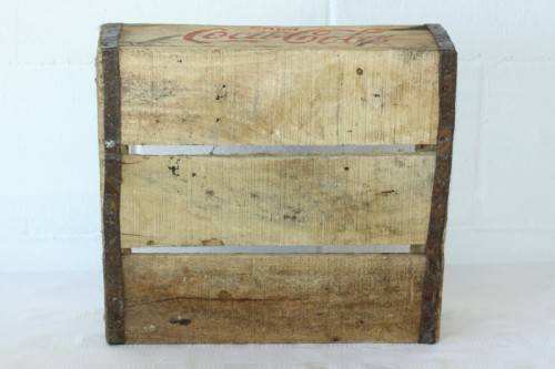Two wonderful "Coca-Cola" branded wooden crates w/ metal re-enforced sides & carry handles bid/crate