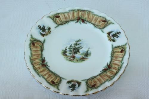 Four incredibly rare vintage Royal Albert "Knotty Pine" pattern cake plates - RS17Sale