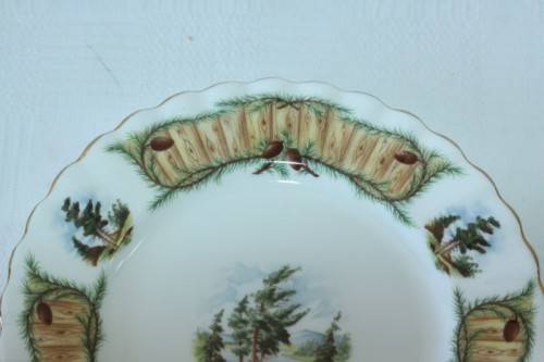 Four incredibly rare vintage Royal Albert "Knotty Pine" pattern cake plates - RS17Sale
