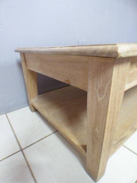 A superb (larger) light wood coffee table with four drawers - stunning!! - ideal for shabby chic too