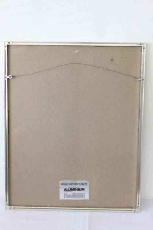 Incredible original watercolour painting of leaves in a metal frame behind glass - RS17Sale