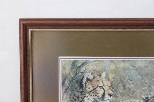 Incredible print of a group of cheetahs in the wild - stunningly framed behind glass - RS17Sale