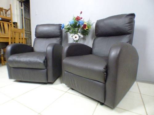 2 beautiful PU leather recliner chairs, fantastic in a sun room, patio, porch!!price/chair