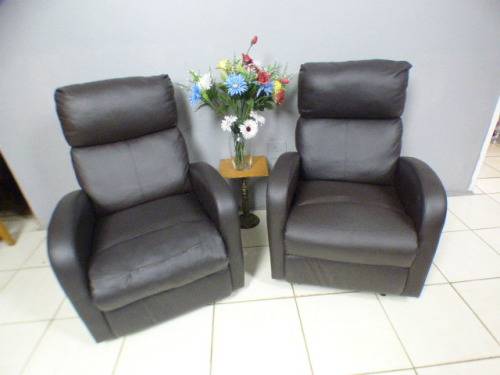 2 beautiful PU leather recliner chairs, fantastic in a sun room, patio, porch!!price/chair
