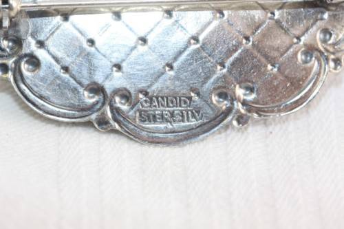 Rare original vintage sterling silver Candida ladies brooch w/ exquisitely crafted floral detailing