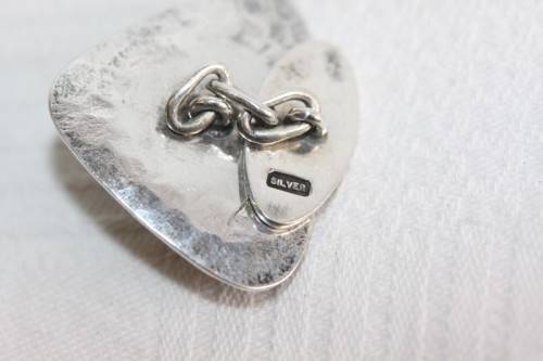 An awesome pair of silver gents chain link cuff-links with round tigers-eye stones