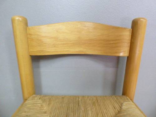 Four awesome yellow wood bentwood bar chairs with wicker seats - Stunning!!   RS17Sale