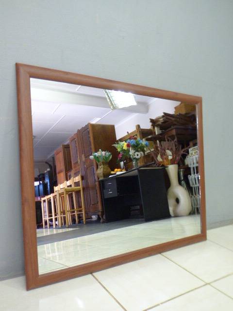 Lovely large framed wall mirror. Perfect in informal living areas, pub, lapa, patio.