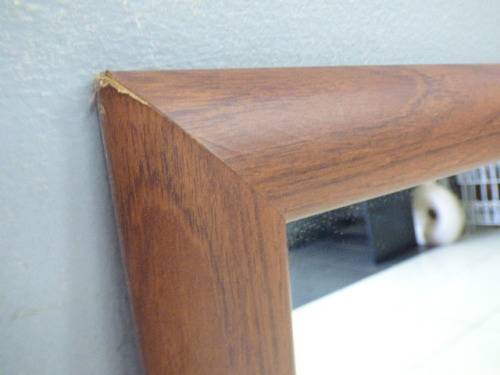 Lovely large framed wall mirror. Perfect in informal living areas, pub, lapa, patio.