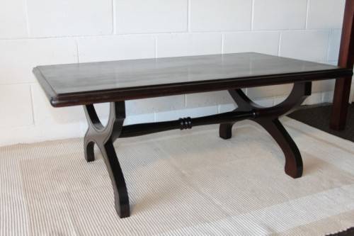 **RS17_Clearance** A lovely and well made vintage centre coffee table with a turned cross support