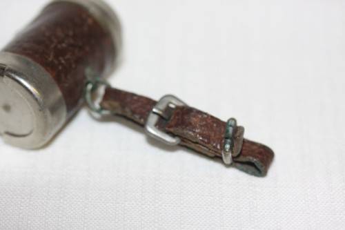 An incredible and rare antique leather clad silver plated double "Sovereign" cylinder coin holder