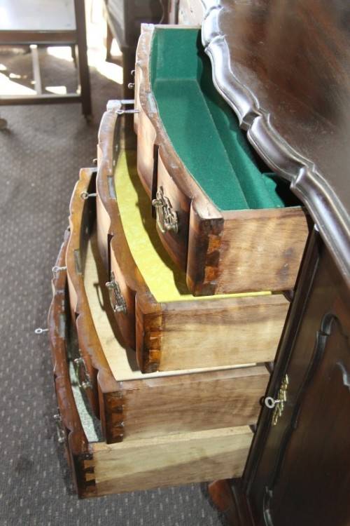 A superb large solid stinkwood ball & claw double-cupboard 4-drawer dining buffet side server - WOW!