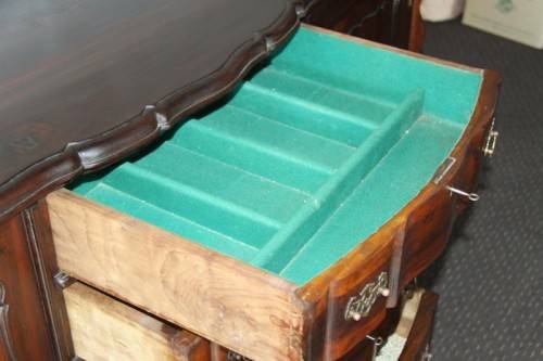 A superb large solid stinkwood ball & claw double-cupboard 4-drawer dining buffet side server - WOW!