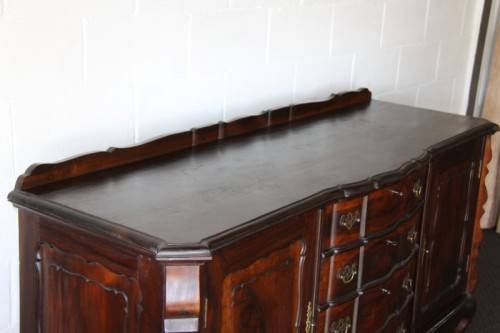 A superb large solid stinkwood ball & claw double-cupboard 4-drawer dining buffet side server - WOW!