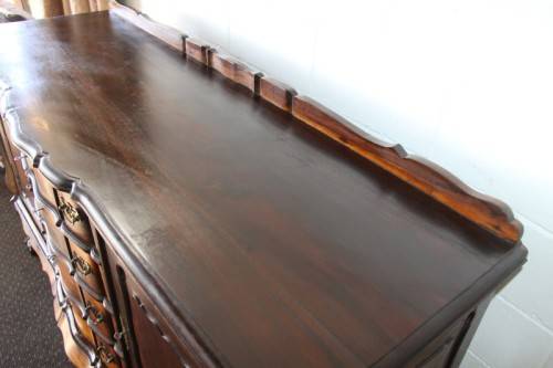 A superb large solid stinkwood ball & claw double-cupboard 4-drawer dining buffet side server - WOW!