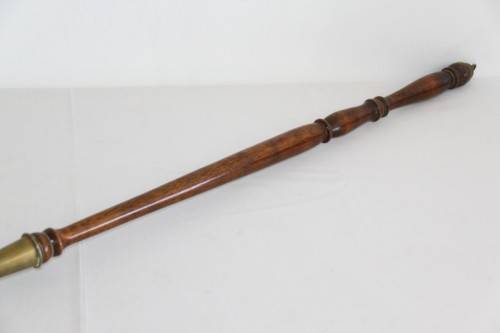 An authentic antique Victorian full size copper "coal" bed warmer with a mahogany handle - RS17Sale