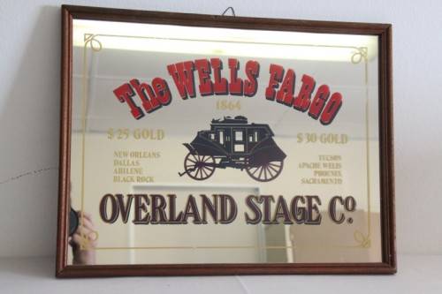 An amazing "The Wells Fargo" framed bar mirror in great condition - RS17Sale