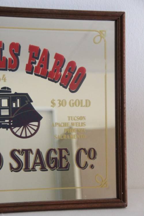 An amazing "The Wells Fargo" framed bar mirror in great condition - RS17Sale