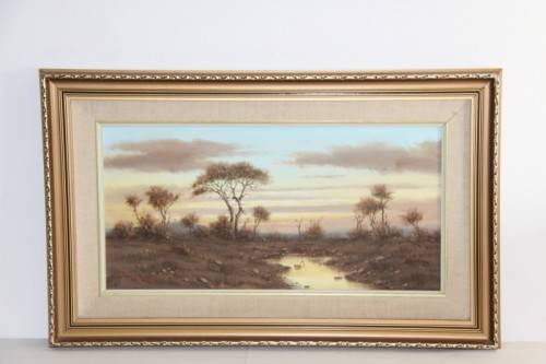 Spectacular framed and signed original Dirk Venter landscape oil on board painting - RS17Sale