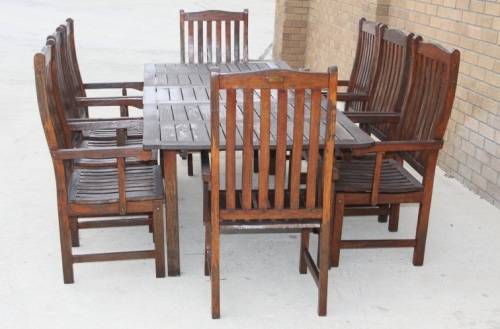 An awesome Garden Pro solid wooden 8-seater garden/ patio set including 8x armchairs & extend table