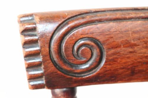 Four stunning antique wicker and oak dining chairs with spectacular carvings - price/chair