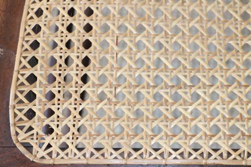 Four stunning antique wicker and oak dining chairs with spectacular carvings - price/chair