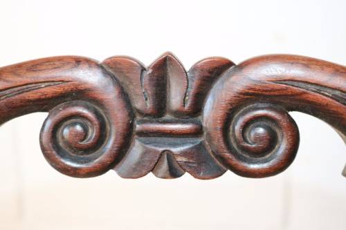 Four stunning antique wicker and oak dining chairs with spectacular carvings - price/chair