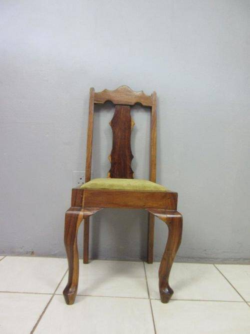 A stunning African blackwood upholstered dining / occasional chair in fantastic condition - RS17Sale