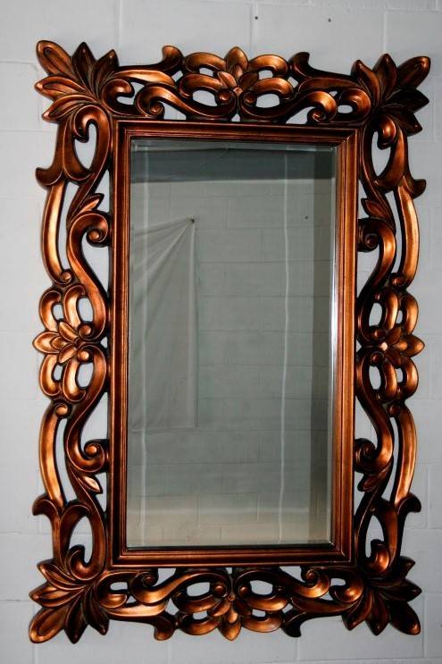 Incredibly stylish LARGE "antique gold" moulded bevelled glass wall mirror - 178cm x 119cm - RS17M