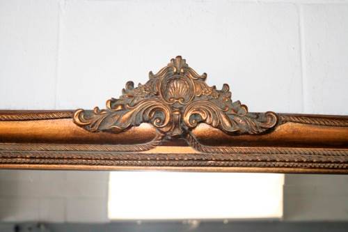 Exquisite solid wooden ornately moulded "antique gold" bevelled glass buffet/ mantle mirror - RS17M